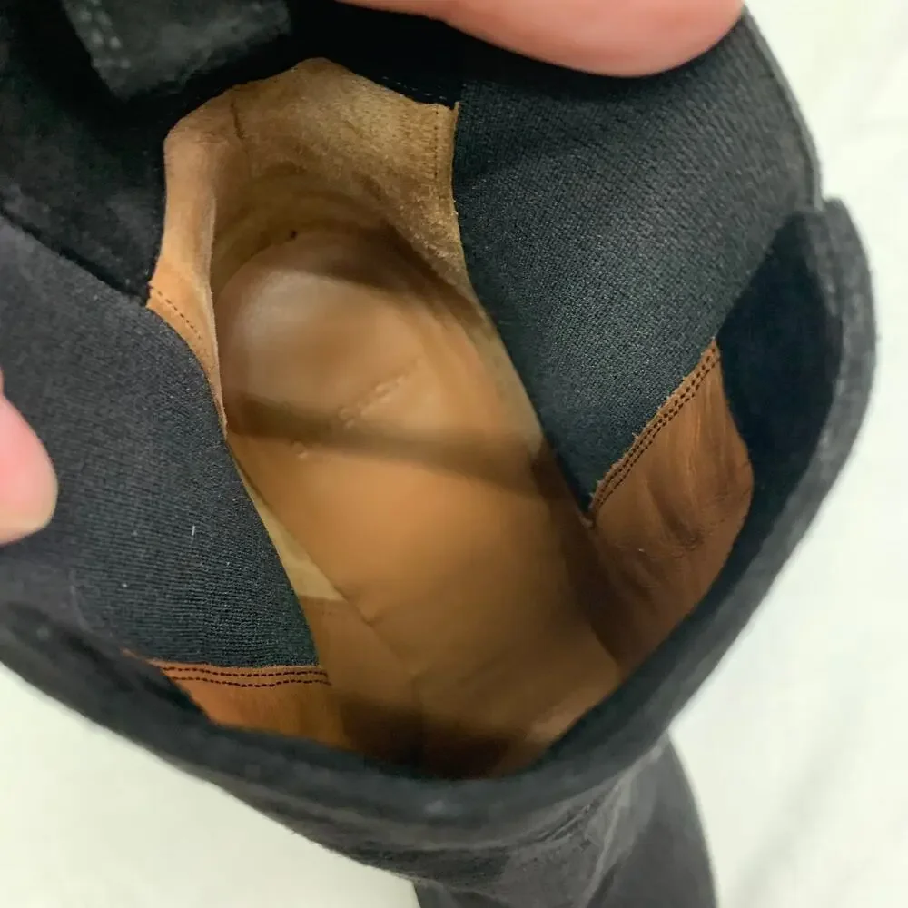 Givenchy Black Suede Gold Heel Slip On Bootie Womens Sz 10 with box extra heels - Picture 11 of 16